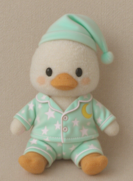 Diseño creativo de un pato de peluche en pijama con una forma linda, que sirve como un compañero reconfortante para los niños. 9
