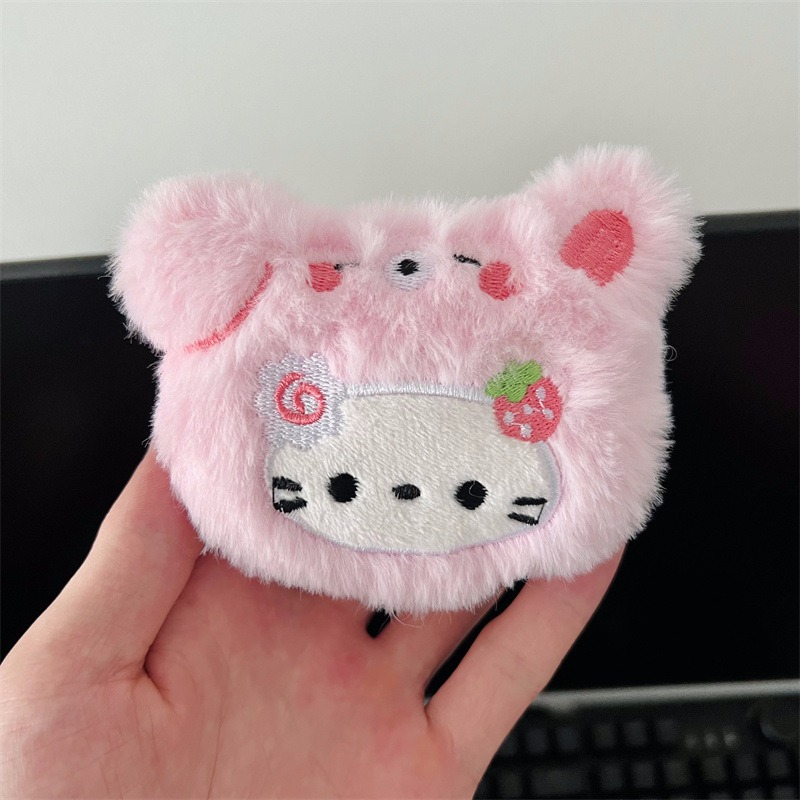 10CM Cute Kitty Plush Keychains - Pink Cat & Brown Bear Shaped Soft Stuffed Bag Charms, Kawaii Accessories for Keys 14