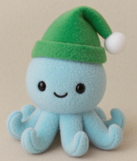 Octopus plush toy wearing a Christmas hat, cute custom plush toy 10