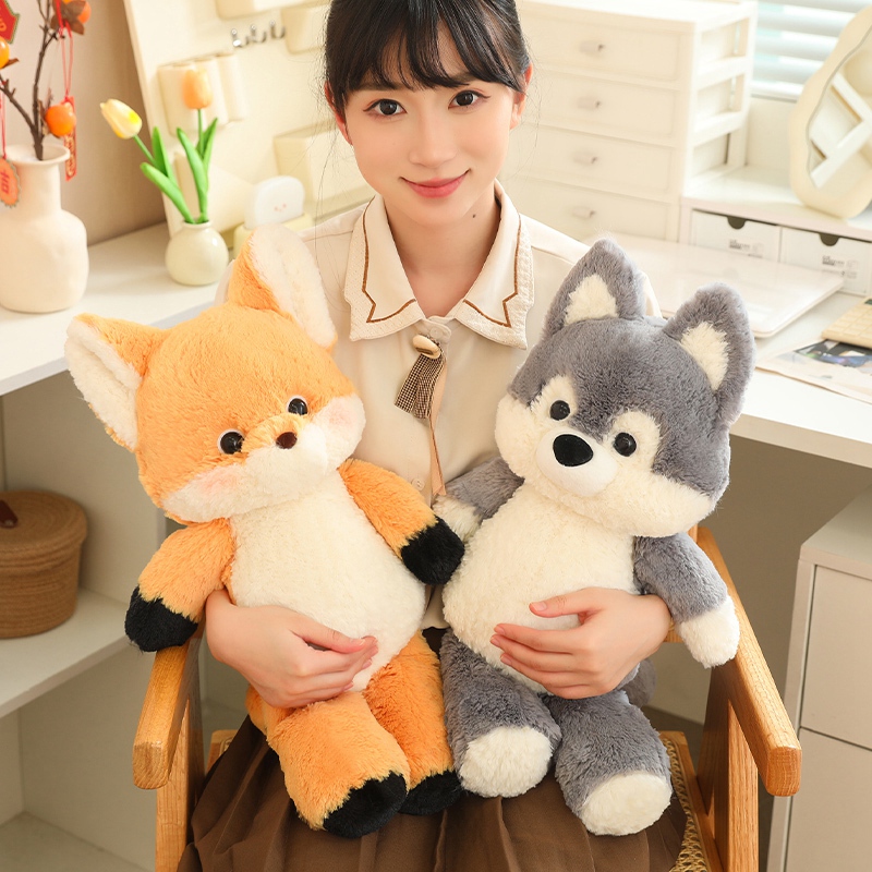 Best Cute Wholesale Running Fox And Wolf Plush Toys Accompany Exquisite Dolls Company - Yortoob 11