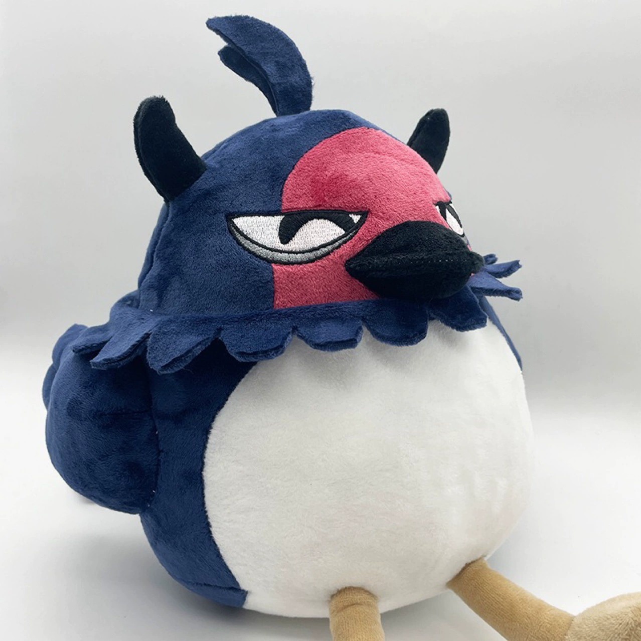 25cm Black Clover Plush NERO Cute Grumpy Bird Plush Toy Soft Stuffed Animal with Blue, Red & White Design, Funny Bird 13