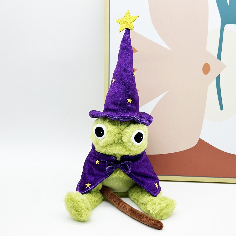 Мягкая игрушка «Лягушка-волшебник из поместья «Лунный свет»» высотой 30 см. Милая волшебная лягушка в сидячем положении, в шляпе и плаще волшебника. Забавная мягкая игрушка. 11