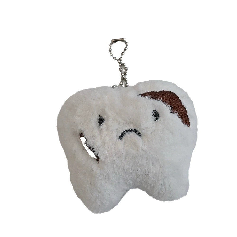 Porte-clés peluche « Dent triste » mignon et adorable - Breloque de sac sur le thème dentaire 17