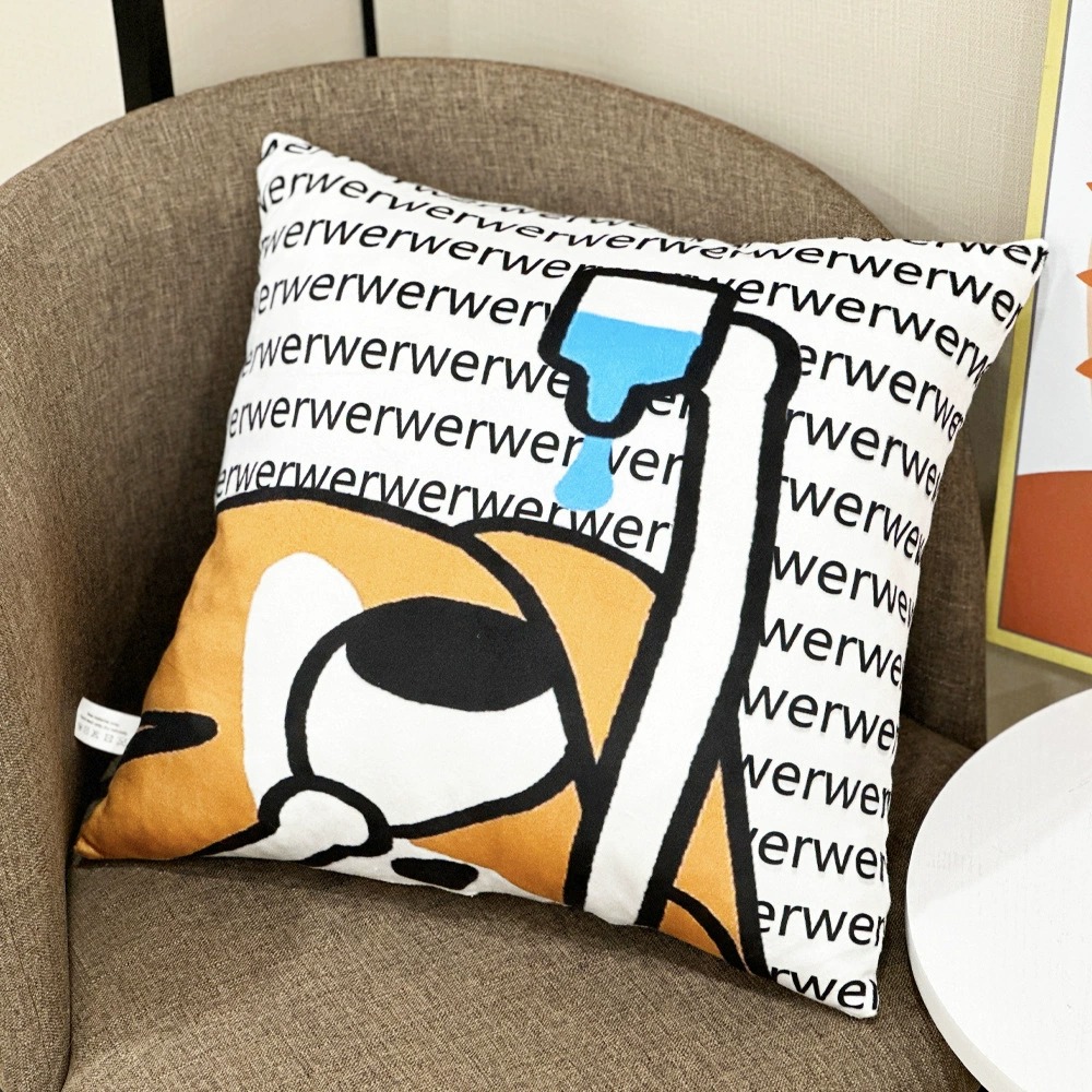 Custom Cartoon Crying Dog Pillow 40x36cm Soft Emoji Plush Cushion for Sofa Decor Gifts and Promotions 13