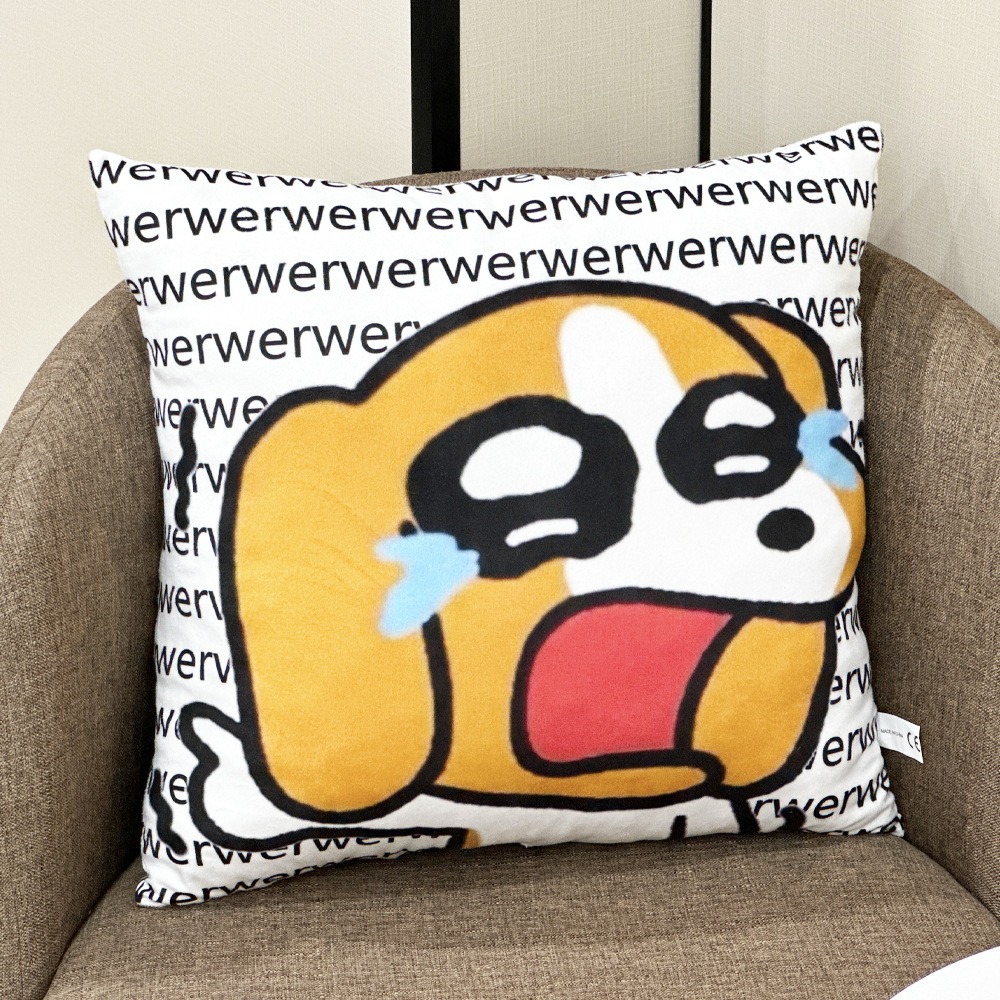 Custom Cartoon Crying Dog Pillow 40x36cm Soft Emoji Plush Cushion for Sofa Decor Gifts and Promotions 16
