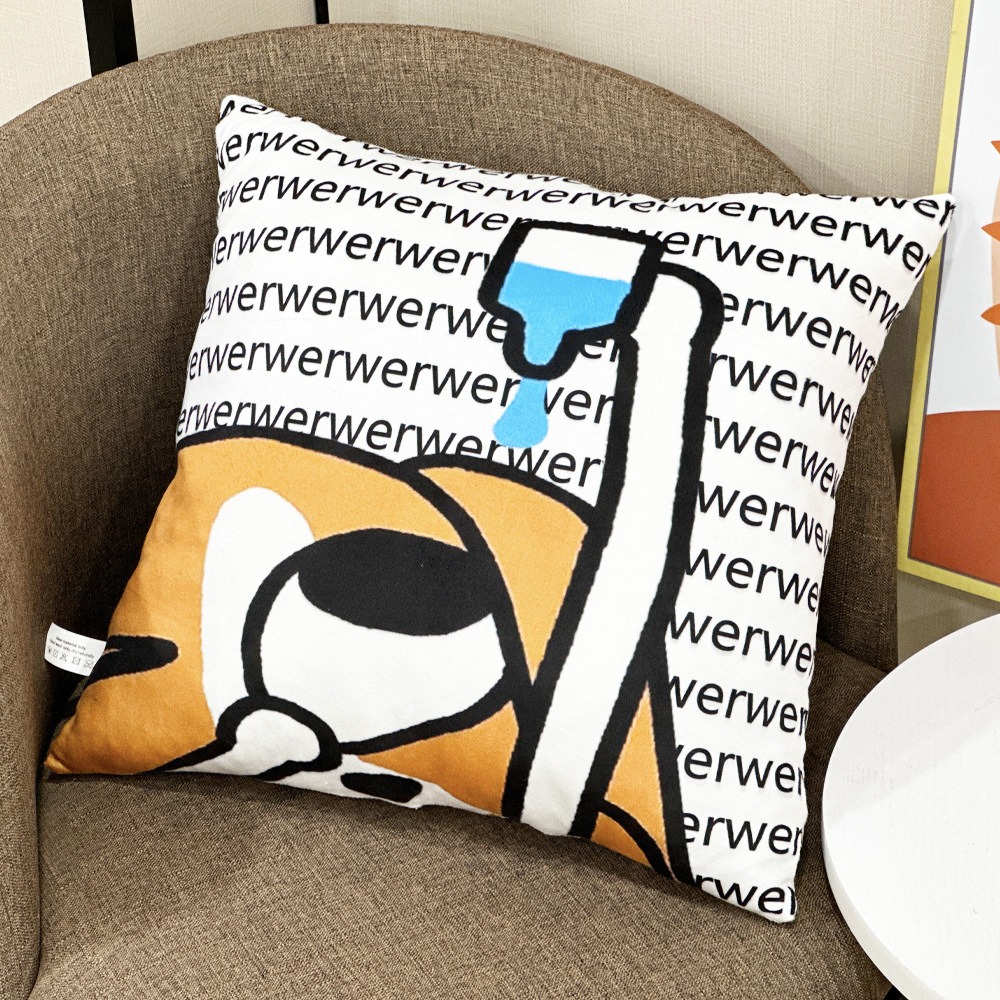 Custom Cartoon Crying Dog Pillow 40x36cm Soft Emoji Plush Cushion for Sofa Decor Gifts and Promotions 17