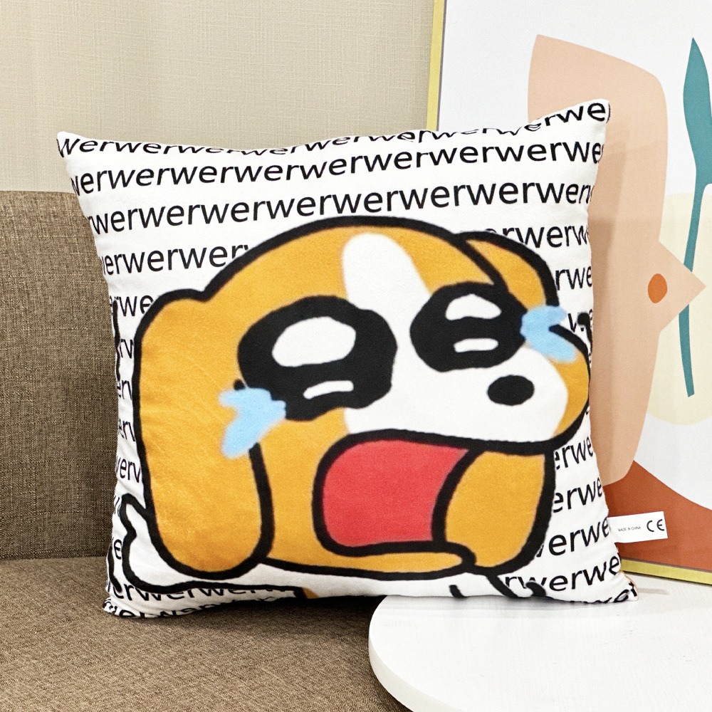 Custom Cartoon Crying Dog Pillow 40x36cm Soft Emoji Plush Cushion for Sofa Decor Gifts and Promotions 15