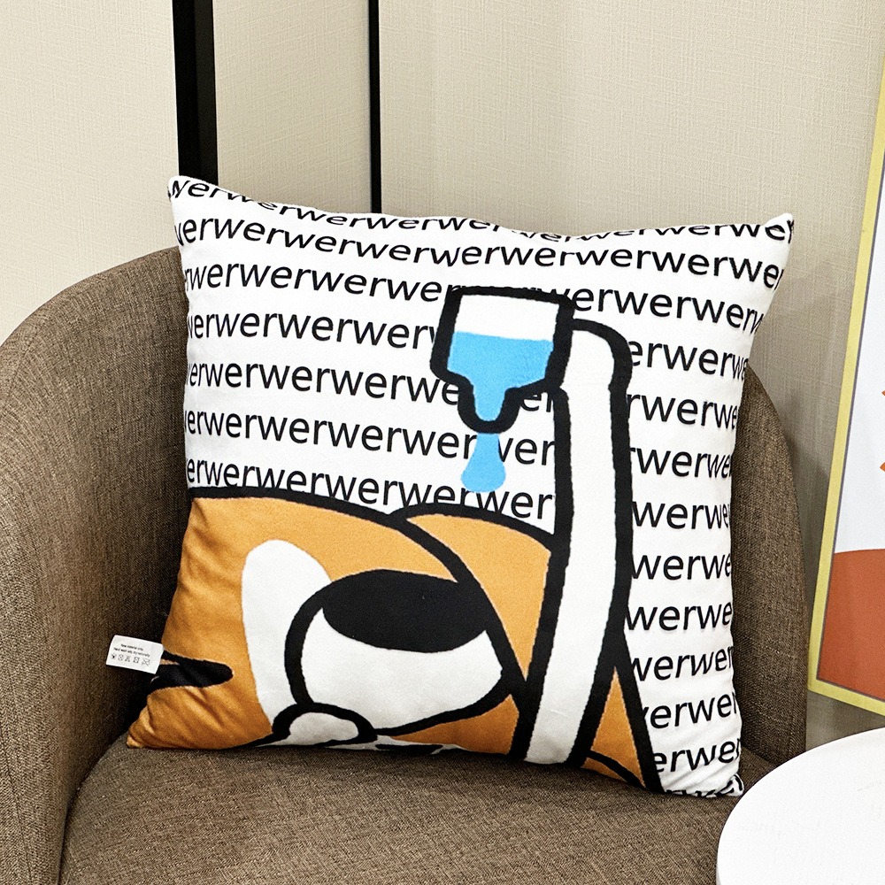 Custom Cartoon Crying Dog Pillow 40x36cm Soft Emoji Plush Cushion for Sofa Decor Gifts and Promotions 20