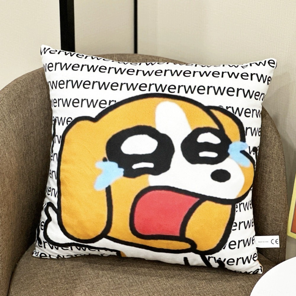 Custom Cartoon Crying Dog Pillow 40x36cm Soft Emoji Plush Cushion for Sofa Decor Gifts and Promotions 12