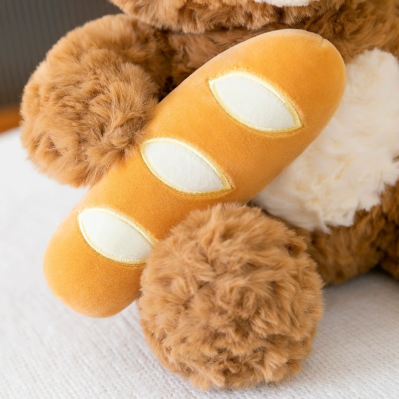 Chef Bear Plush Toy Cute Brown Teddy with Croissant & Chef Hat 40cm Teddy Bear Plushies 15