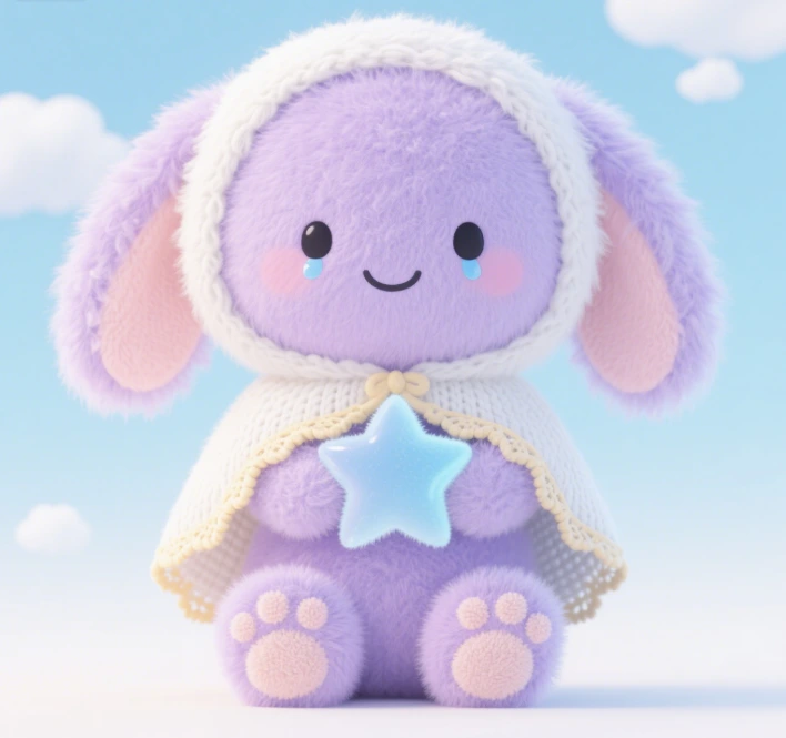 Peluche personnalisée : Lapin violet qui pleure, vente directe d'usine, mignon et réconfortant 1