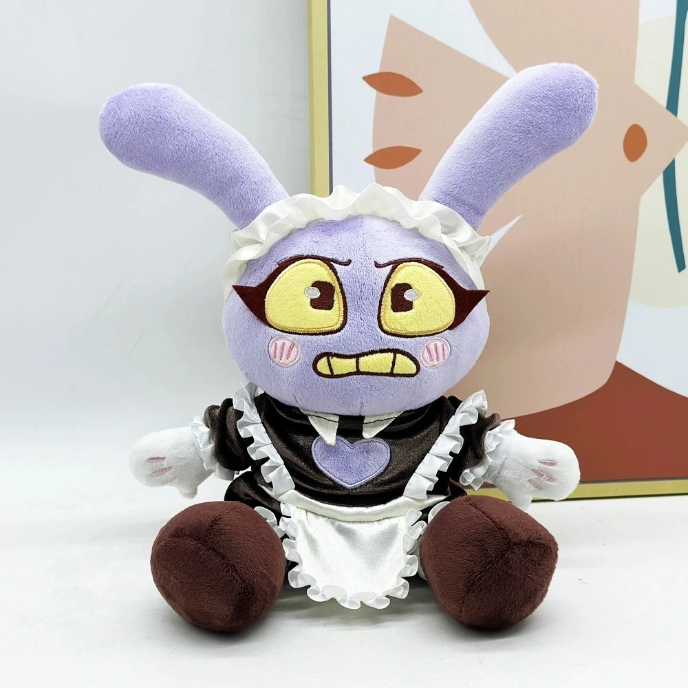 28cm Exquisite Maid - Attired Jax Plush Toy: A Charming Purple Bunny Delight for Collectors and Cuddle Enthusiasts 1