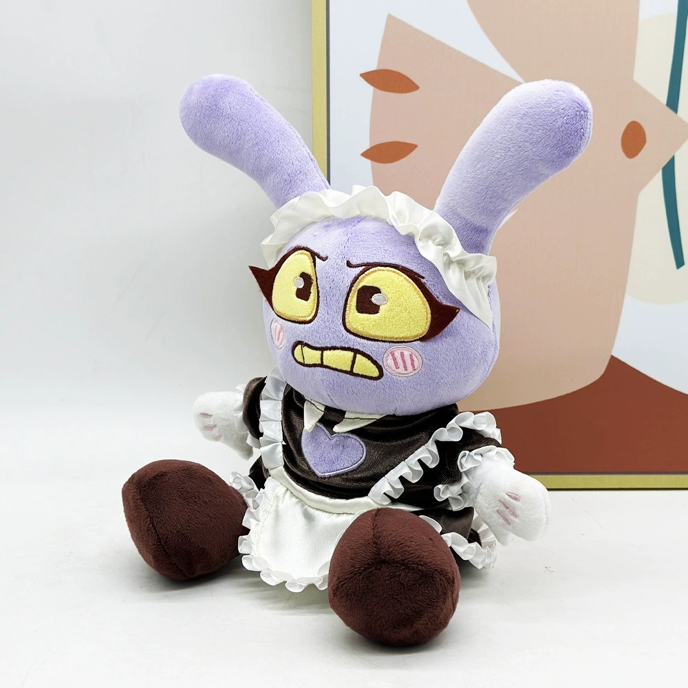 28cm Exquisite Maid - Attired Jax Plush Toy: A Charming Purple Bunny Delight for Collectors and Cuddle Enthusiasts 11
