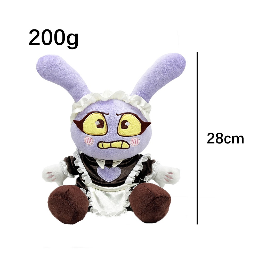 28cm Exquisite Maid - Attired Jax Plush Toy: A Charming Purple Bunny Delight for Collectors and Cuddle Enthusiasts 14