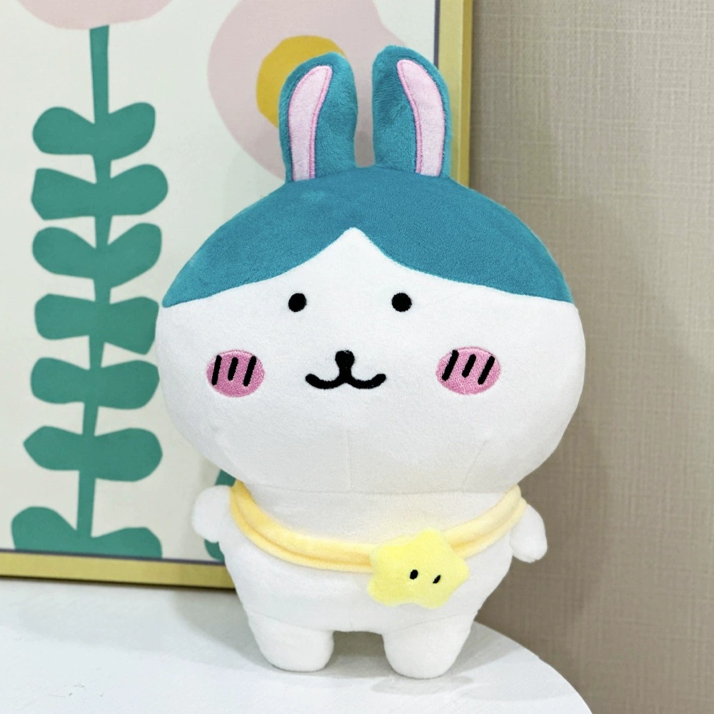 Lindo conejito de peluche - Muñeco de conejo de peluche suave de 24 cm con pelo azul y decoración de estrella amarilla Adorable animal de peluche 14