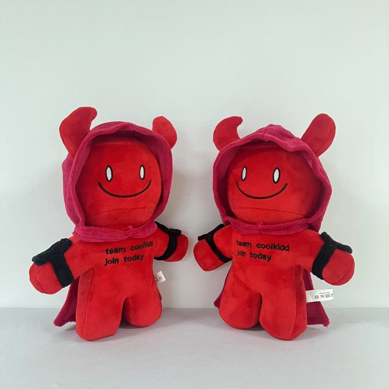 25cm Cute Red Devil Plush Toy with Hooded Cloak Embroidered Stuffed Doll, Adorable Horned Devil Plush Toy 9