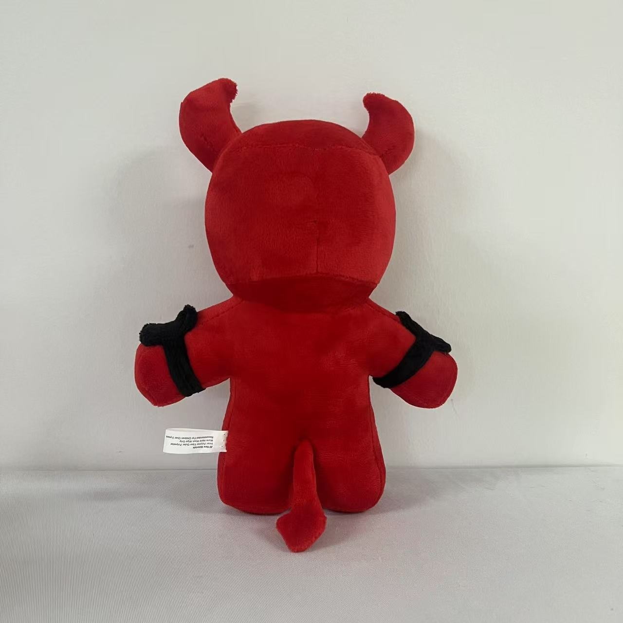 25cm Cute Red Devil Plush Toy with Hooded Cloak Embroidered Stuffed Doll, Adorable Horned Devil Plush Toy 12