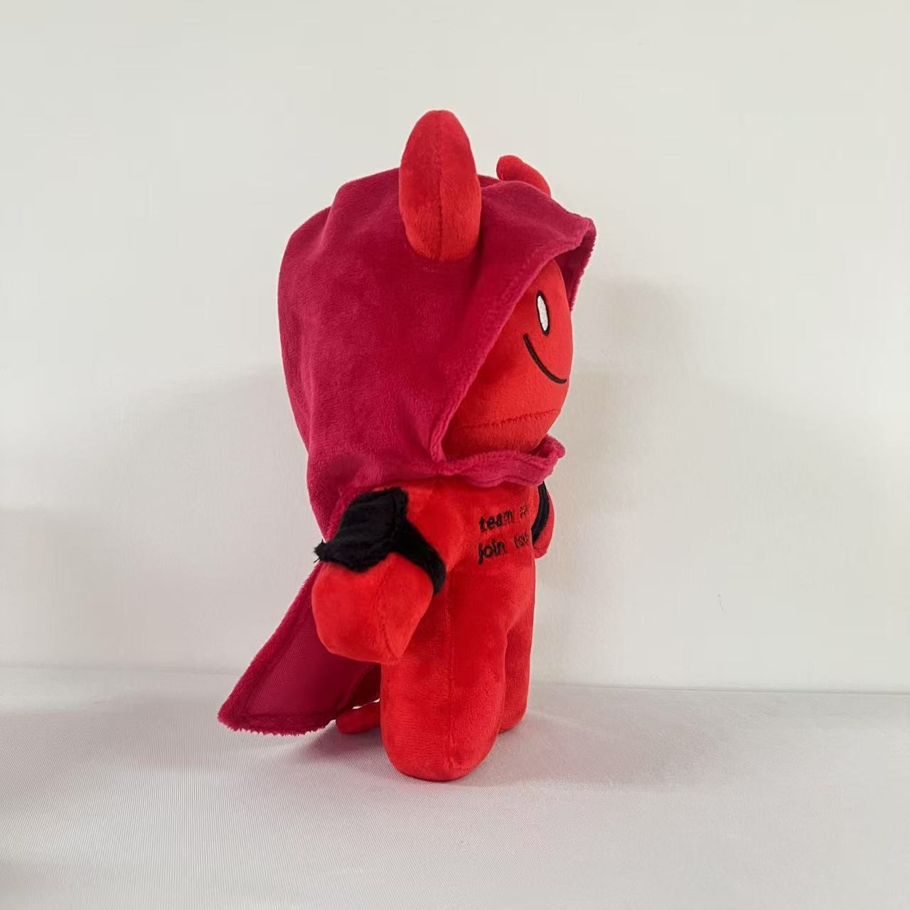 25cm Cute Red Devil Plush Toy with Hooded Cloak Embroidered Stuffed Doll, Adorable Horned Devil Plush Toy 11