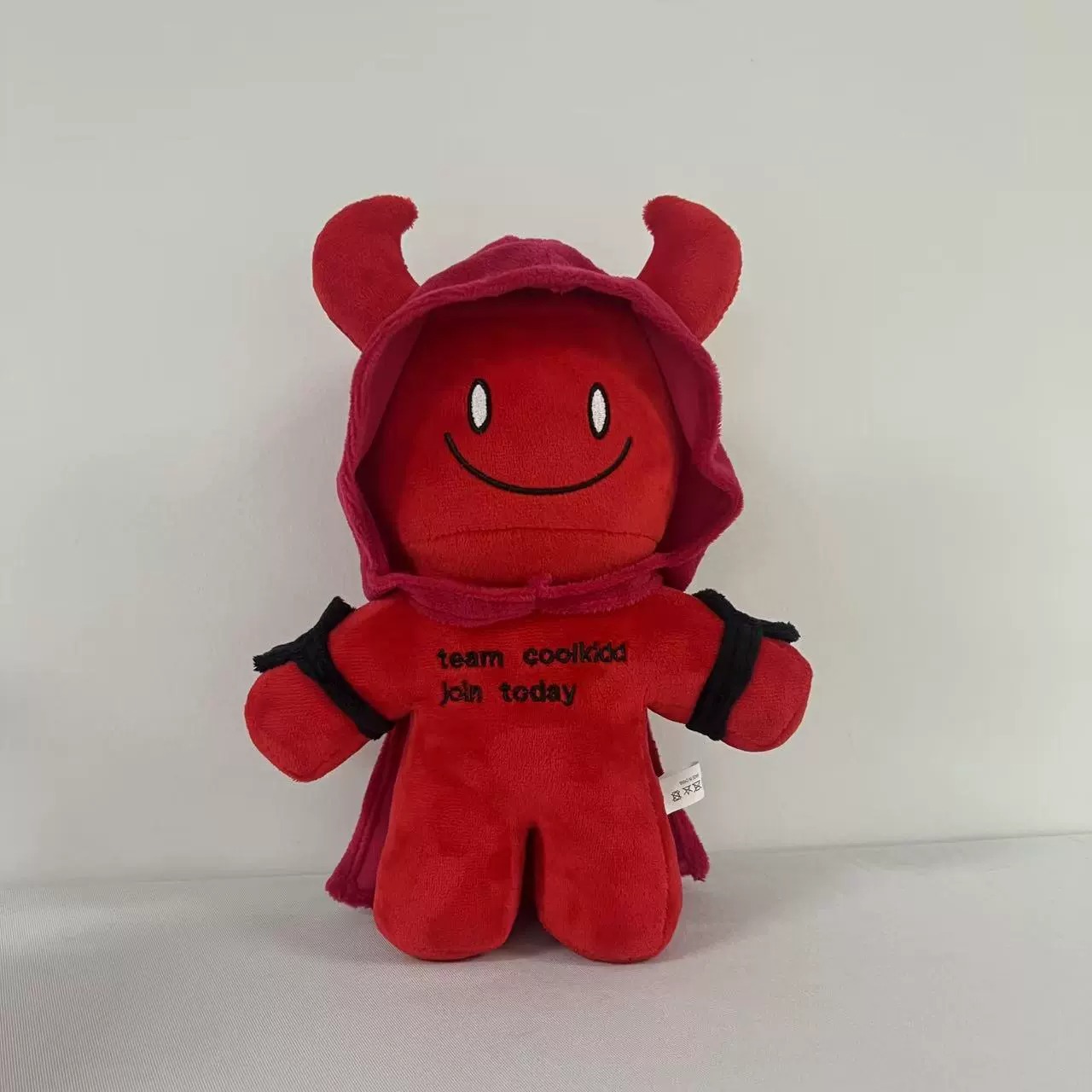 25cm Cute Red Devil Plush Toy with Hooded Cloak Embroidered Stuffed Doll, Adorable Horned Devil Plush Toy 10