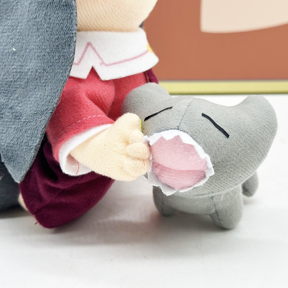Anime Character ​Azumanga Daioh Sakaki Plush Doll - 22cm Cute Girl with Gray Animal Companion, 126g Soft Stuffed Toy 15