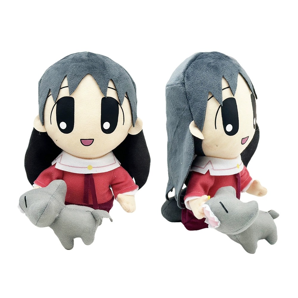 Anime Character ​Azumanga Daioh Sakaki Plush Doll - 22cm Cute Girl with Gray Animal Companion, 126g Soft Stuffed Toy 21