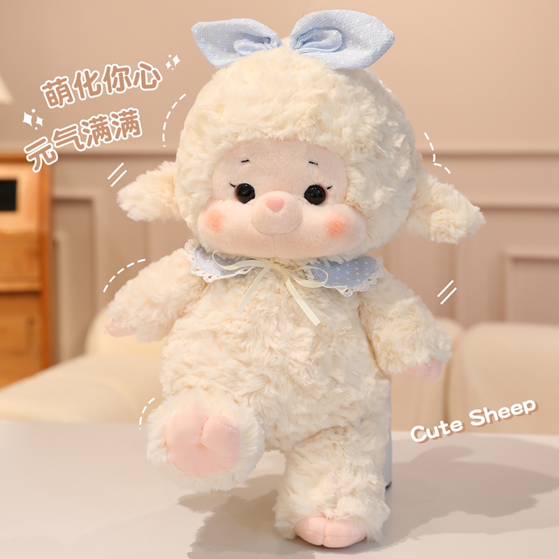 Soft and cute plush dolls of lambs and rabbits with charming shapes, beloved by children, ideal as gifts and for warm de 16