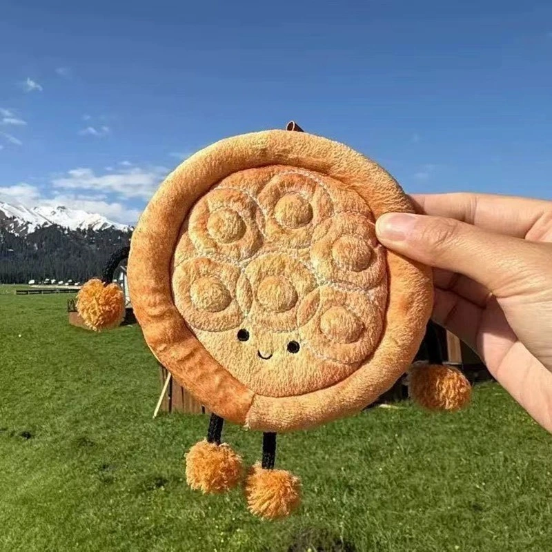 Очаровательный плюшевый брелок в форме блинчика, высотой 17 см, с помпоном. 1