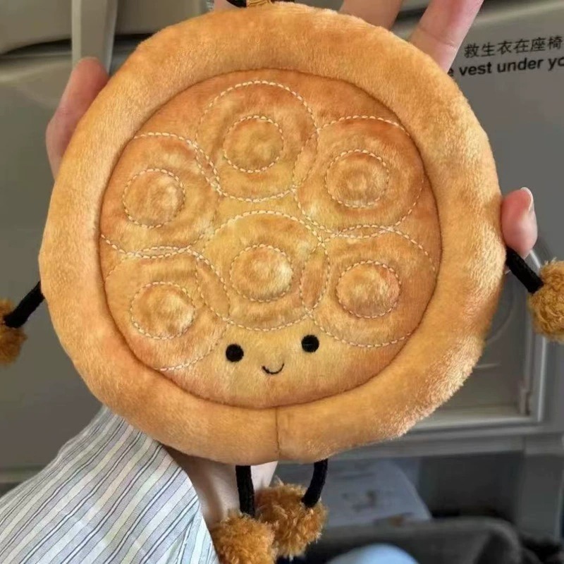 Очаровательный плюшевый брелок в форме блинчика, высотой 17 см, с помпоном. 13