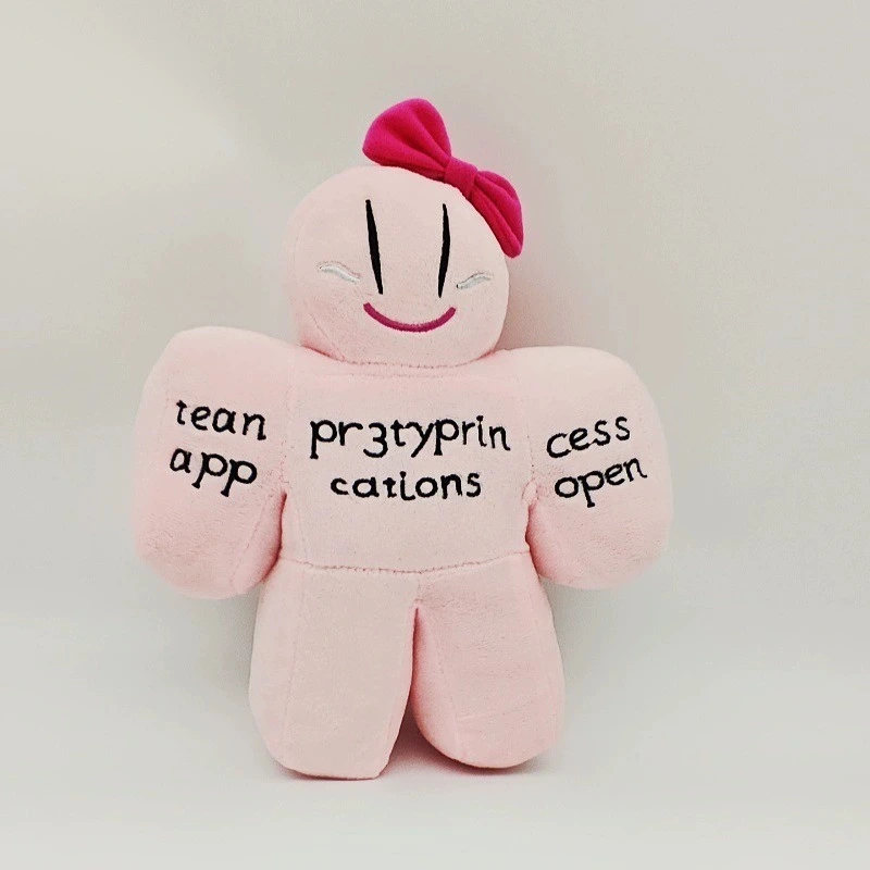 25cm Roblox Forsaken Gubby Plush Cute Pink Plush Doll with Bow Embroidered Text Design for Decor &amp; Gifting 1