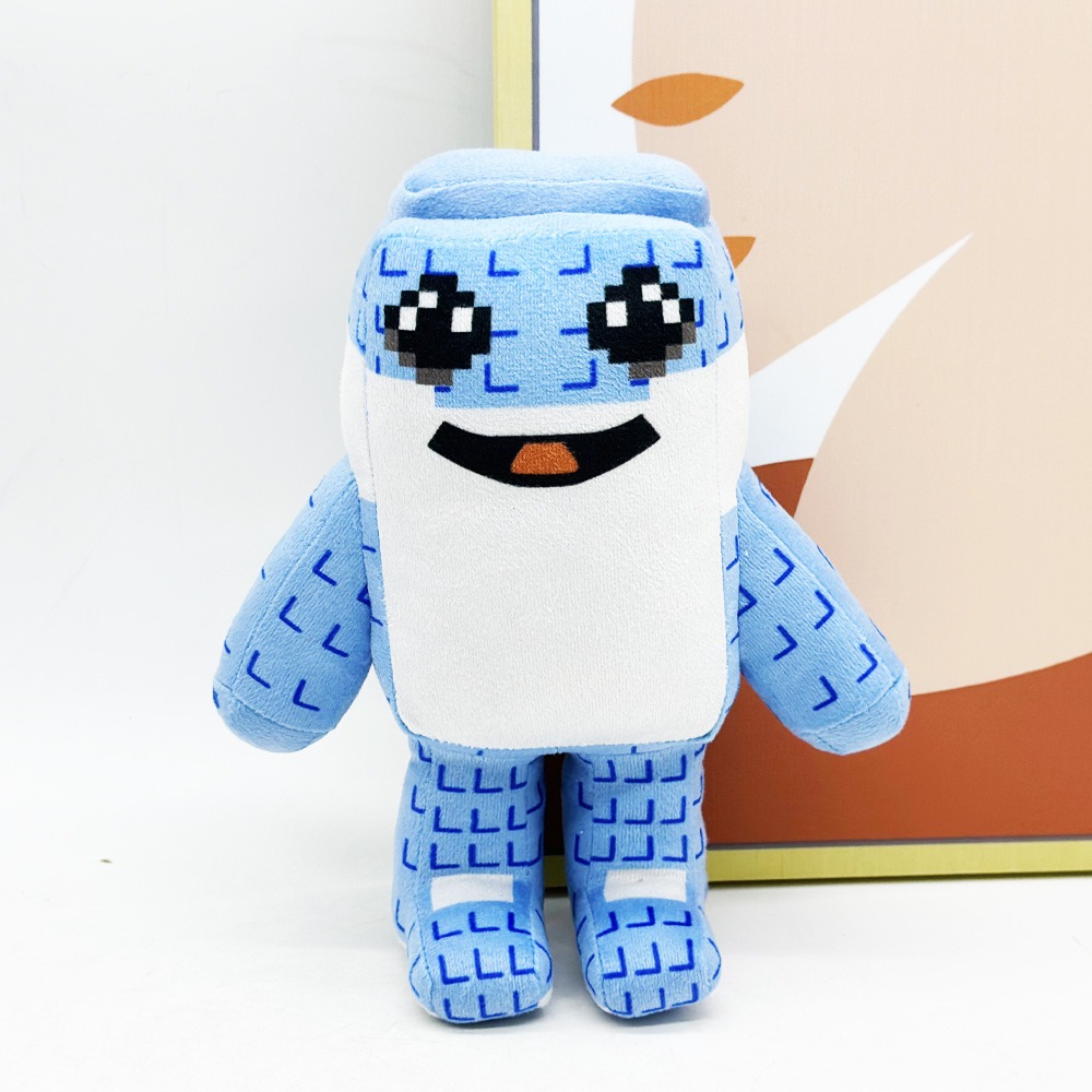 21CM STEAL A BRAINROT Roblox  Pixel - Style Blue Robot Plush Toy Cute Stuffed Figure Soft Doll 15