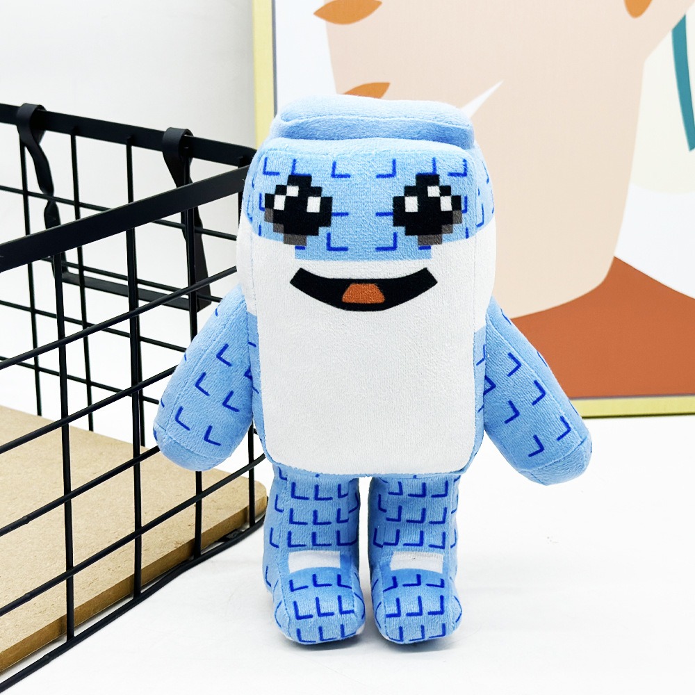 21CM STEAL A BRAINROT Roblox  Pixel - Style Blue Robot Plush Toy Cute Stuffed Figure Soft Doll 16