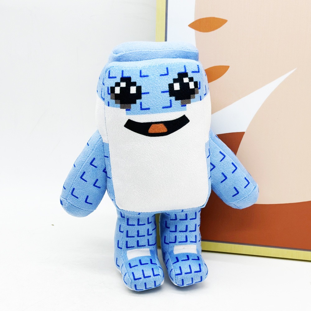21CM STEAL A BRAINROT Roblox  Pixel - Style Blue Robot Plush Toy Cute Stuffed Figure Soft Doll 18