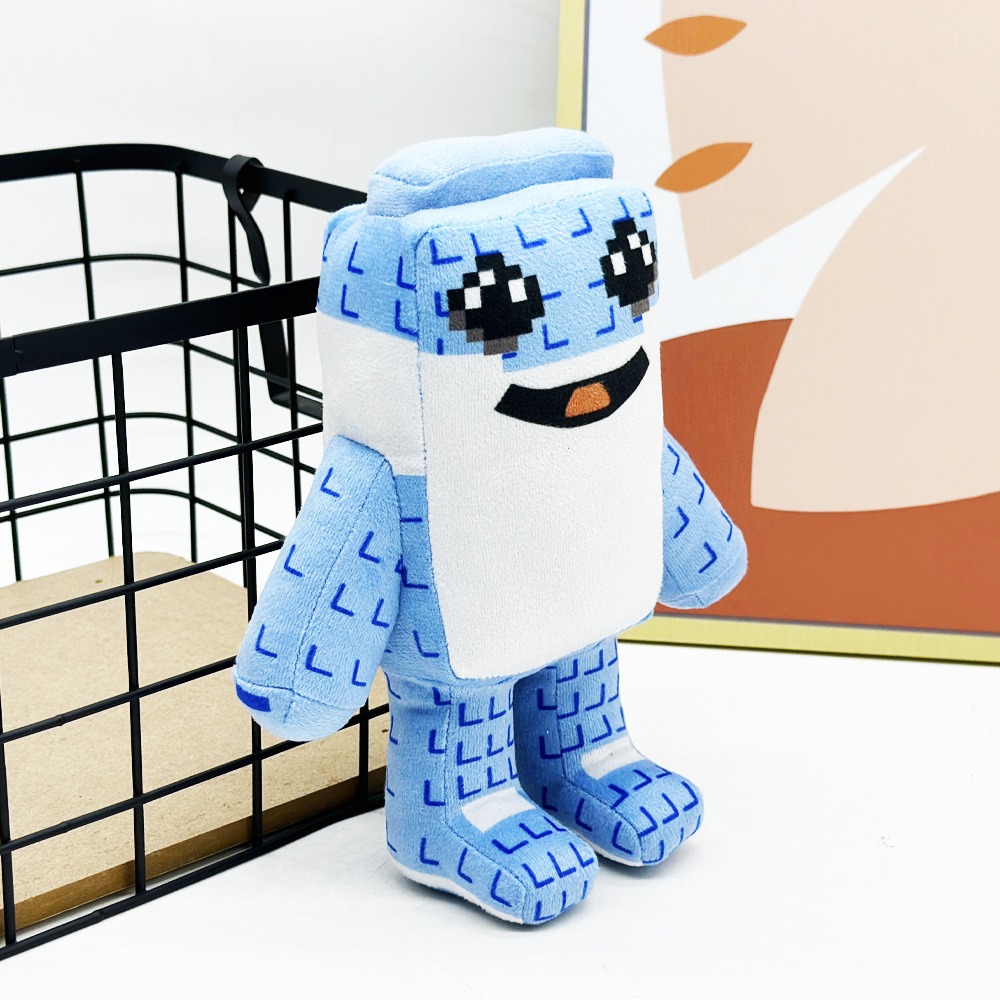 21CM STEAL A BRAINROT Roblox  Pixel - Style Blue Robot Plush Toy Cute Stuffed Figure Soft Doll 17