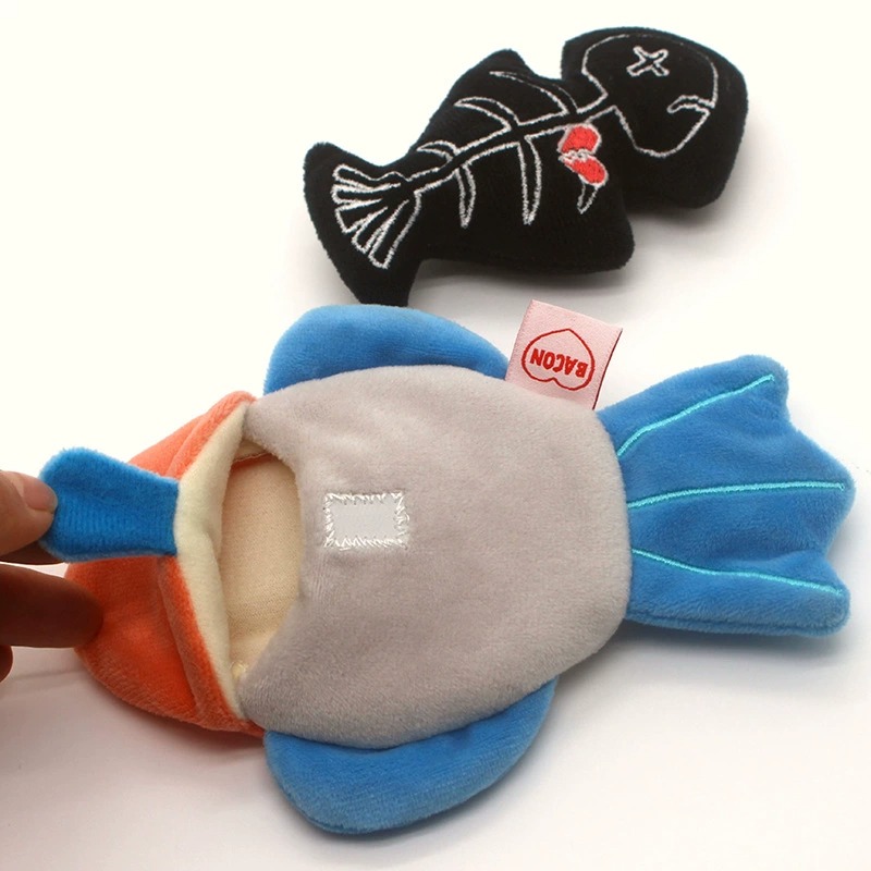 Custom Funny Fish Plush Toy Set – Smiling Fish & Skeleton Fish Design, Soft Stuffed Toys for Kids or Pets 11