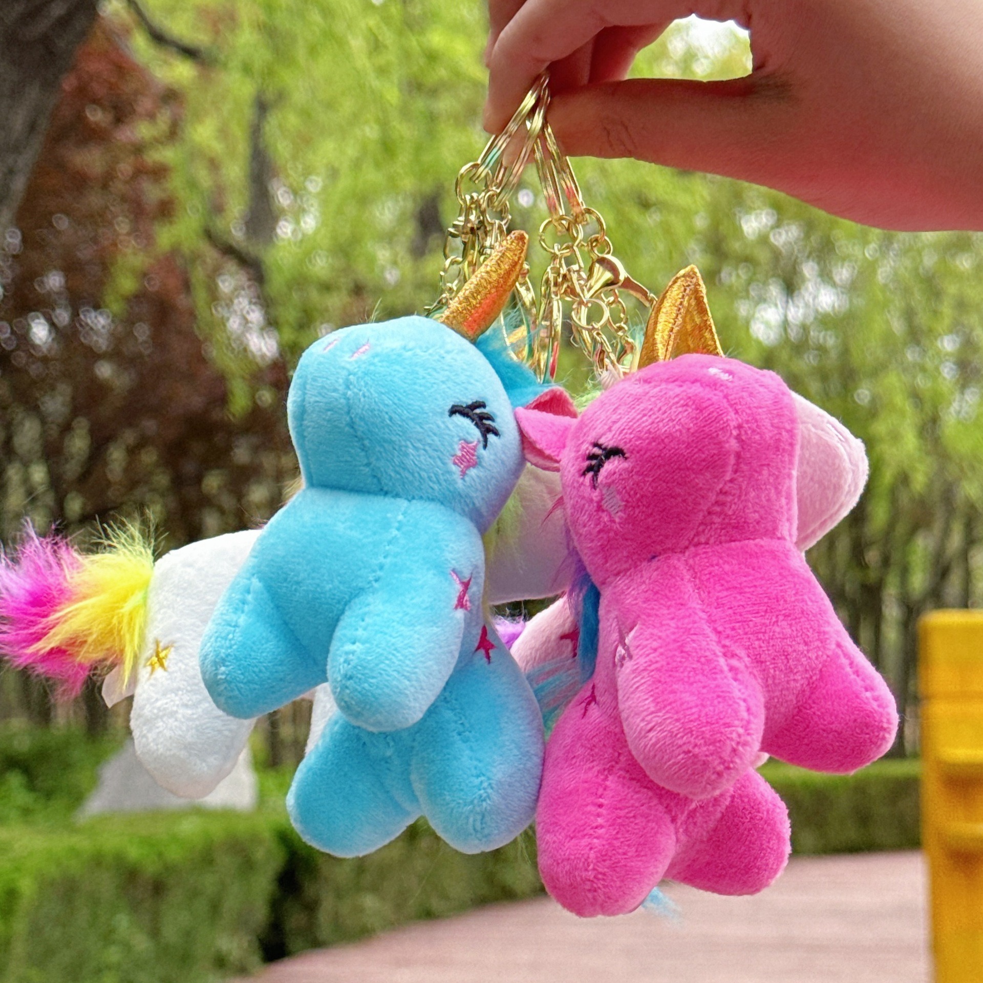 Wholesale Mini Rainbow 9cm Unicorn Plush Toy Plush Doll Cute Doll Bag Hanging Accessories Promotion Plush Keychain 12