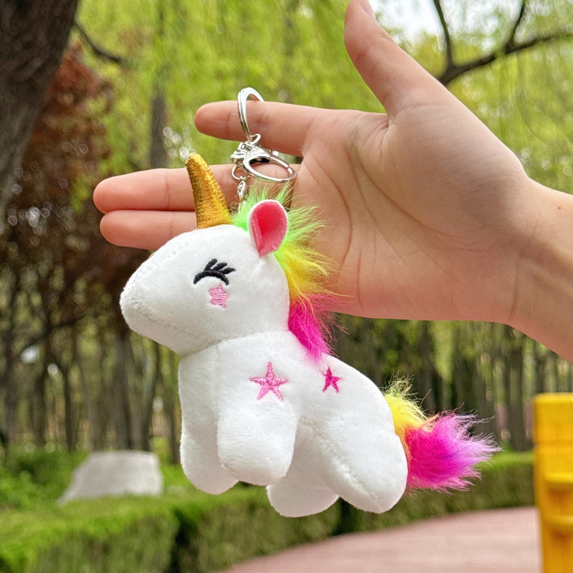 Wholesale Mini Rainbow 9cm Unicorn Plush Toy Plush Doll Cute Doll Bag Hanging Accessories Promotion Plush Keychain 17