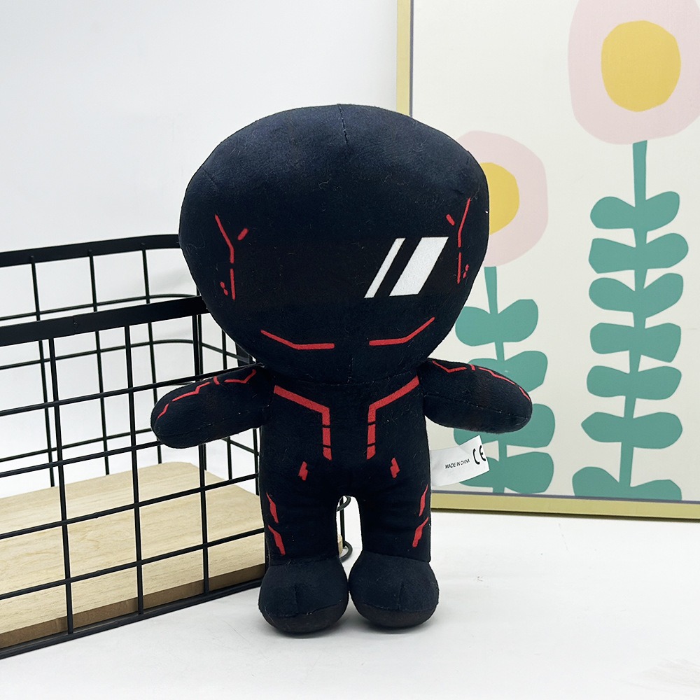 25cm Tron Ares plush  Cyberpunk - Style Plush Toy, 26cm Tall Black Robot Stuffed Doll with Red Accents 11