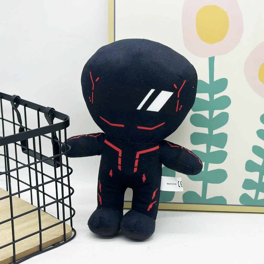 25cm Tron Ares plush  Cyberpunk - Style Plush Toy, 26cm Tall Black Robot Stuffed Doll with Red Accents 12