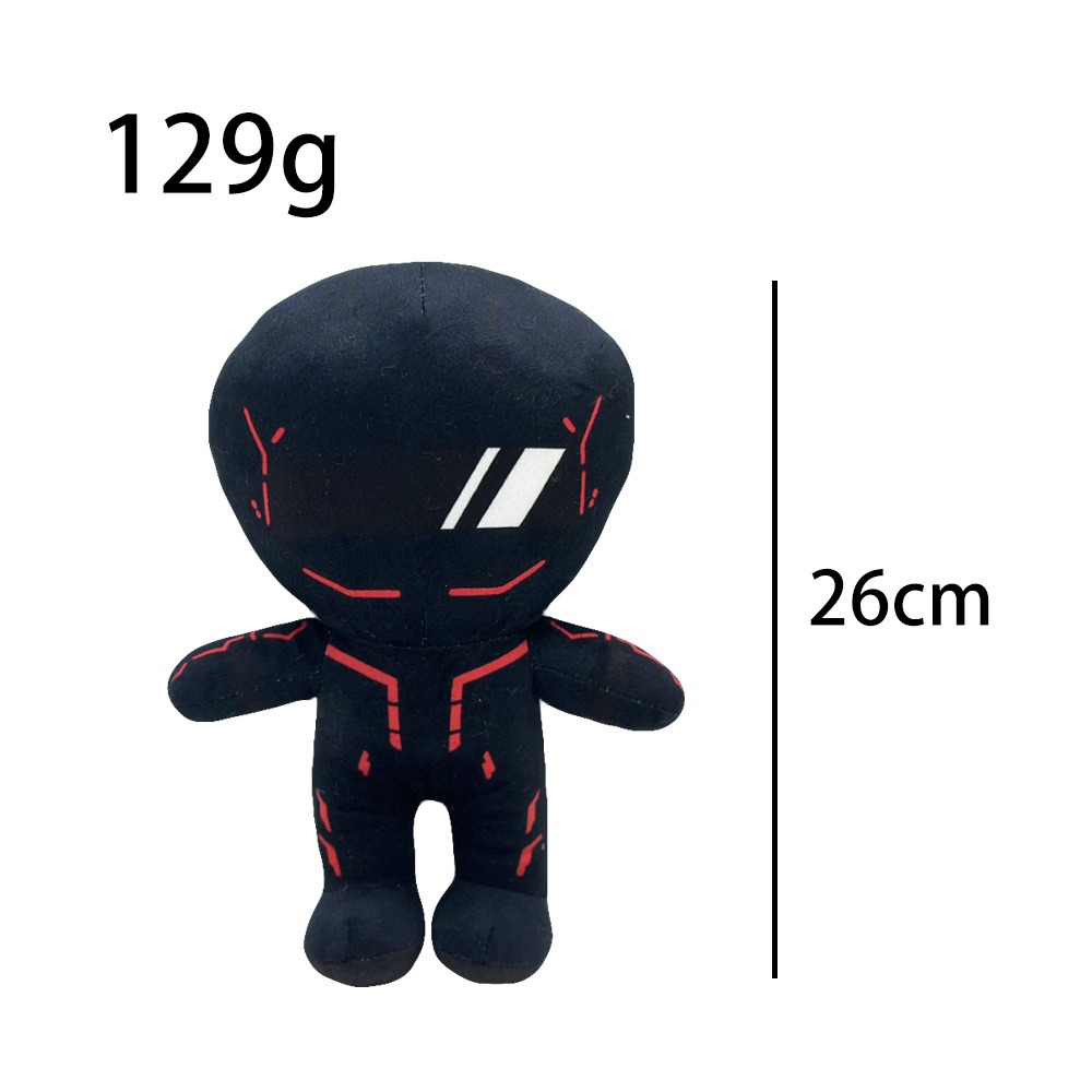 25cm Tron Ares plush  Cyberpunk - Style Plush Toy, 26cm Tall Black Robot Stuffed Doll with Red Accents 14
