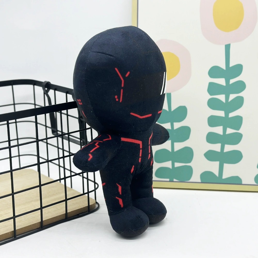 25cm Tron Ares plush  Cyberpunk - Style Plush Toy, 26cm Tall Black Robot Stuffed Doll with Red Accents 13