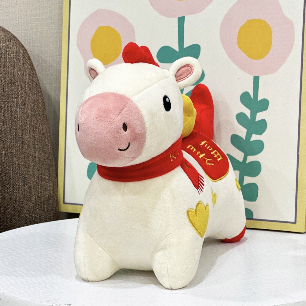 Chinese New Year Plush Horse Toy - “Get Rich” Fortune Decoration, 32cm Cute Stuffed Animal Gift 13