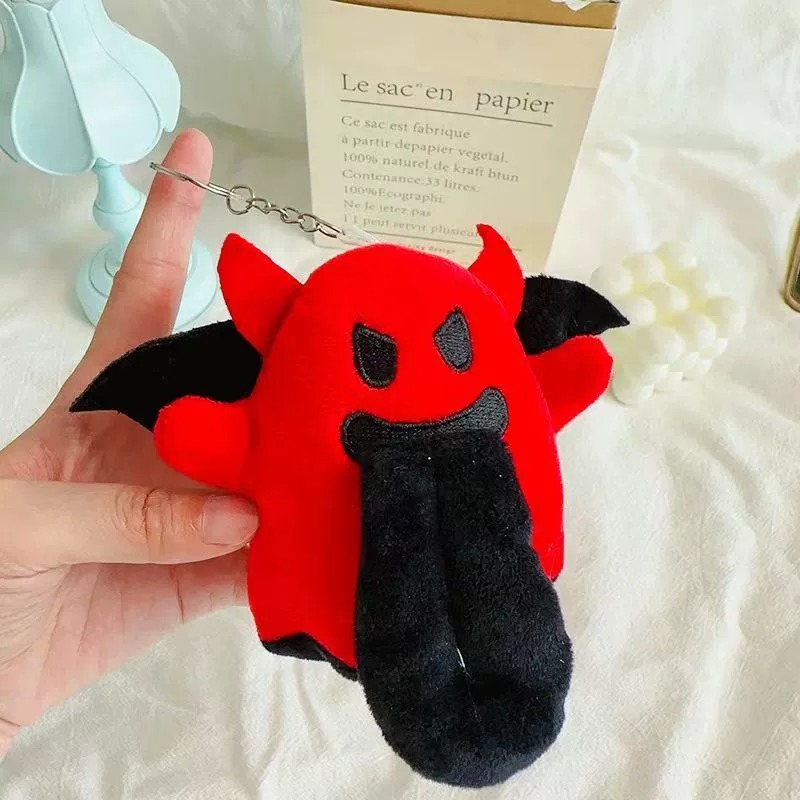 14cm  Cute Tongue - Out Plush Keychain Set: Ghost, Star, Eggplant Shapes - Funny Cartoon Stuffed Bag Charms 20