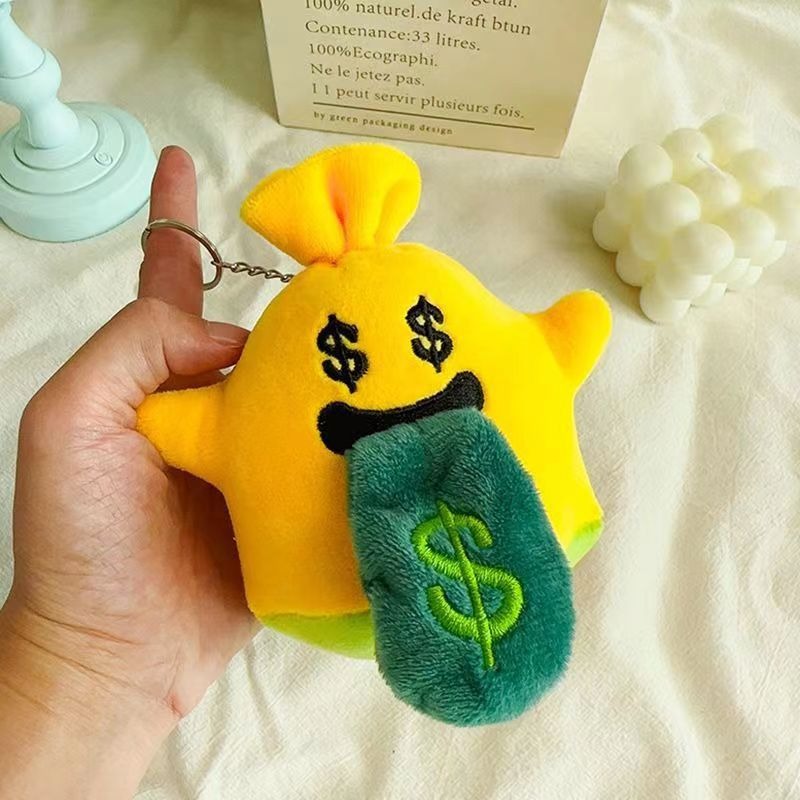 14cm  Cute Tongue - Out Plush Keychain Set: Ghost, Star, Eggplant Shapes - Funny Cartoon Stuffed Bag Charms 17