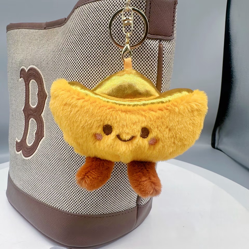 Gold & Silver Ingot Plush Keychain - Lucky Charm Keyring 15