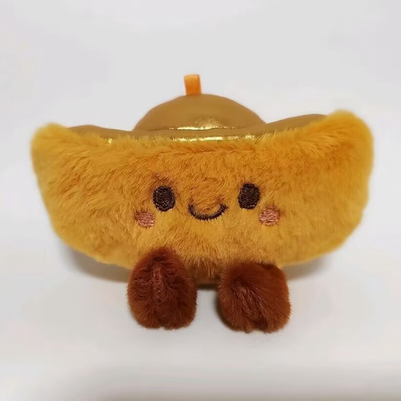 Gold & Silver Ingot Plush Keychain - Lucky Charm Keyring 13