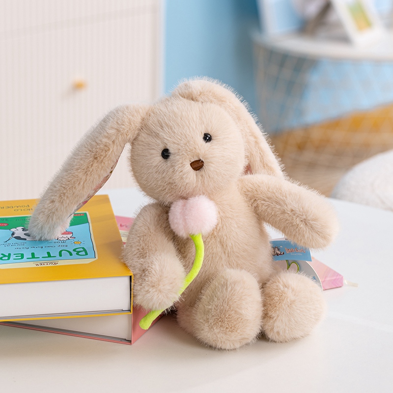 Cute Huahua Rabbit Plushie - Huggable Stuffed Flower Rabbit with Soft Fur, Charming Floral Details, Perfect for Snugglin 14