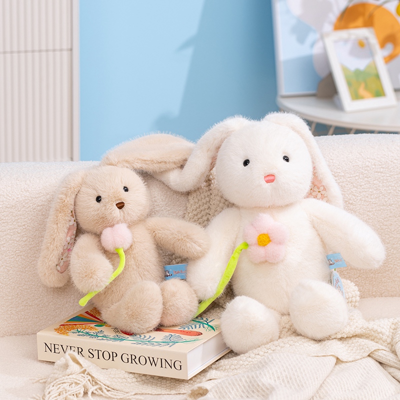Cute Huahua Rabbit Plushie - Huggable Stuffed Flower Rabbit with Soft Fur, Charming Floral Details, Perfect for Snugglin 15
