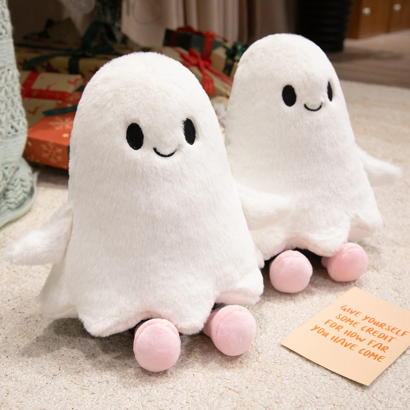 Little Ghost Plush Doll - Cute Stuffed Ghost Toy with Soft Fluffy Body, Adorable Spooky Companion for Kids & Decor 12