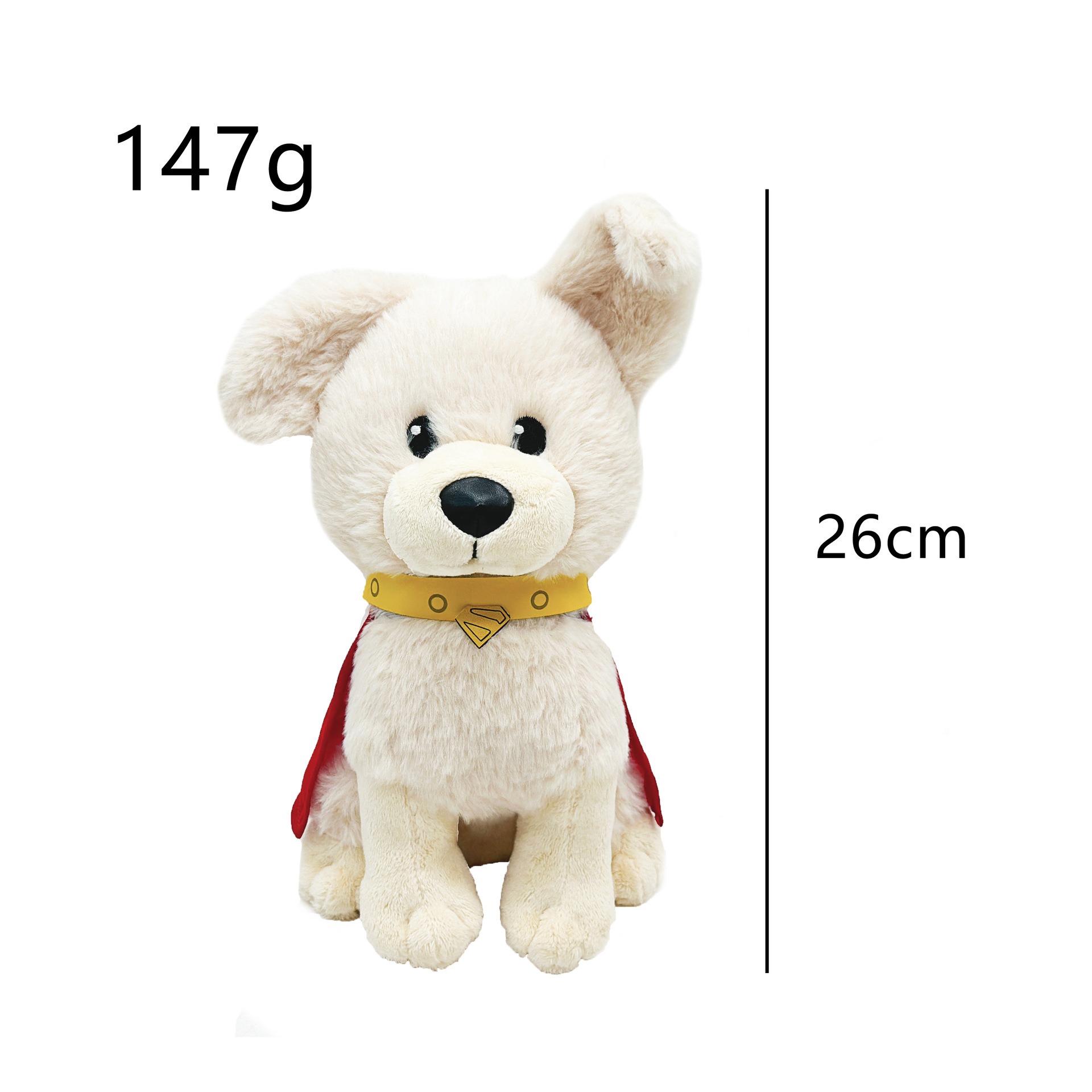 26cm 147g Super Hero ​Superman KRYPTO Plush Dog Toy - Soft Stuffed Puppy with Cape & Hero Collar 18