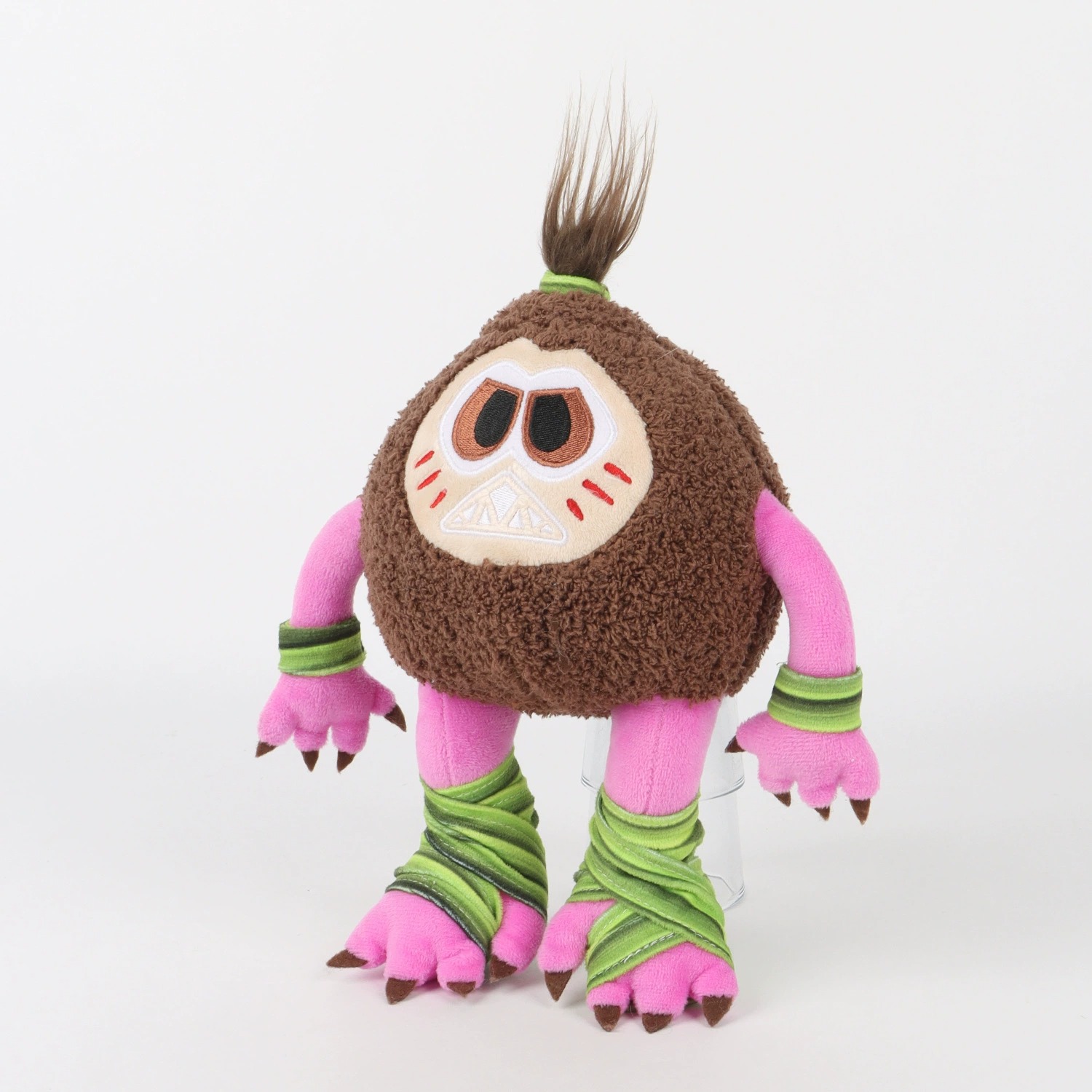28cm Moana Kakamora Plush Cute Monster Plush Toy  Adorable Spiky   haired Creature with Pink Limbs & Green Wraps 13